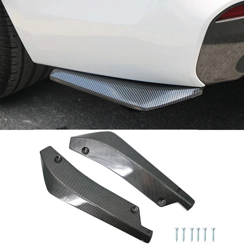 Universal Car Front Rear Bumper Strip Lip Spoiler Diffuser Splitter Scratch Protector Carbon Fiber Winglets Side Skirt Extension