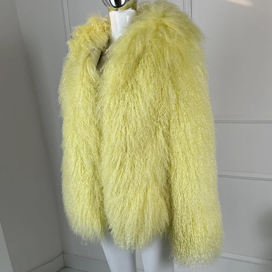 ผู้หญิงฤดูหนาวเสื้อขนสัตว์ของแท้ Lamb FUR Coats กับ Hood มองโกเลียแกะเสื้อขนสัตว์คุณภาพสูง