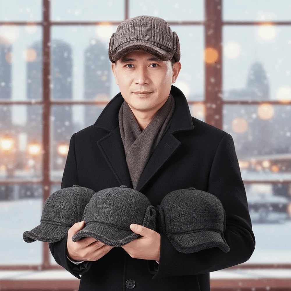 Thermal Hat Warm Winter Trapper Hat Fleece Lined Thick Earflap Baseball Cap Durable Windproof Fleece Cap Walking