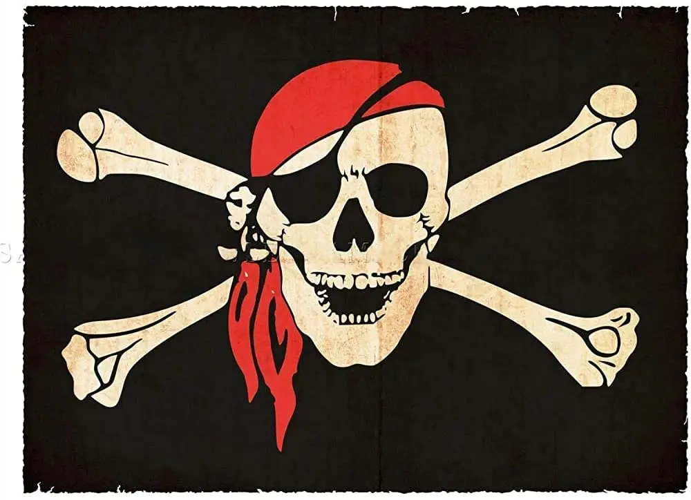 LAOJI DIBIOUR Painting Jolly Roger Flag Crossbones Skull Pirate Ship Vintage Tin Metal Sign Pub Club Cafe Bar Home Wall Art