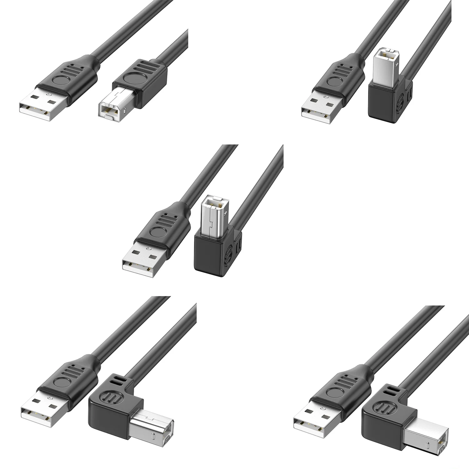 JavicTech Printer Scanner Cable,USB 2.0 Type A Male to USB 2.0 Type B Male Printer Scanner Cable 90 Degree Angled