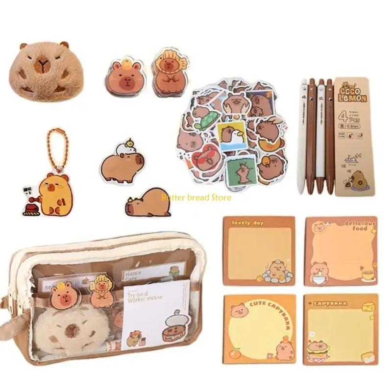 W89C حالة قلم رصاص W89C مع Capybara Capybara Pencil Pencil Bag Bag Bag Bag Hage للطالب