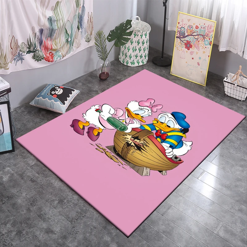 Alfombra con patrón de Donald Duck Disney para el hogar, sala de estar, dormitorio, sofá, felpudo, juego para niños, decoración, alfombra antideslizante, regalo