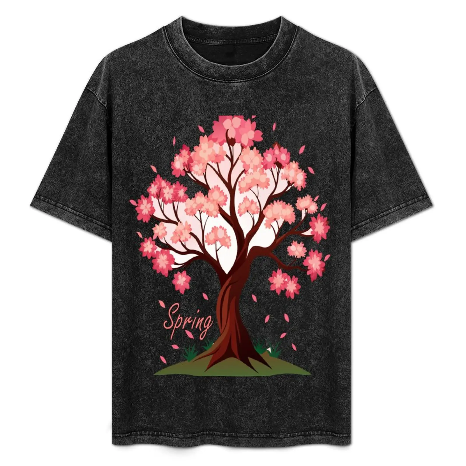 Cherry Blossoms Illustration T-Shirt Trend Art Print T-Shirt