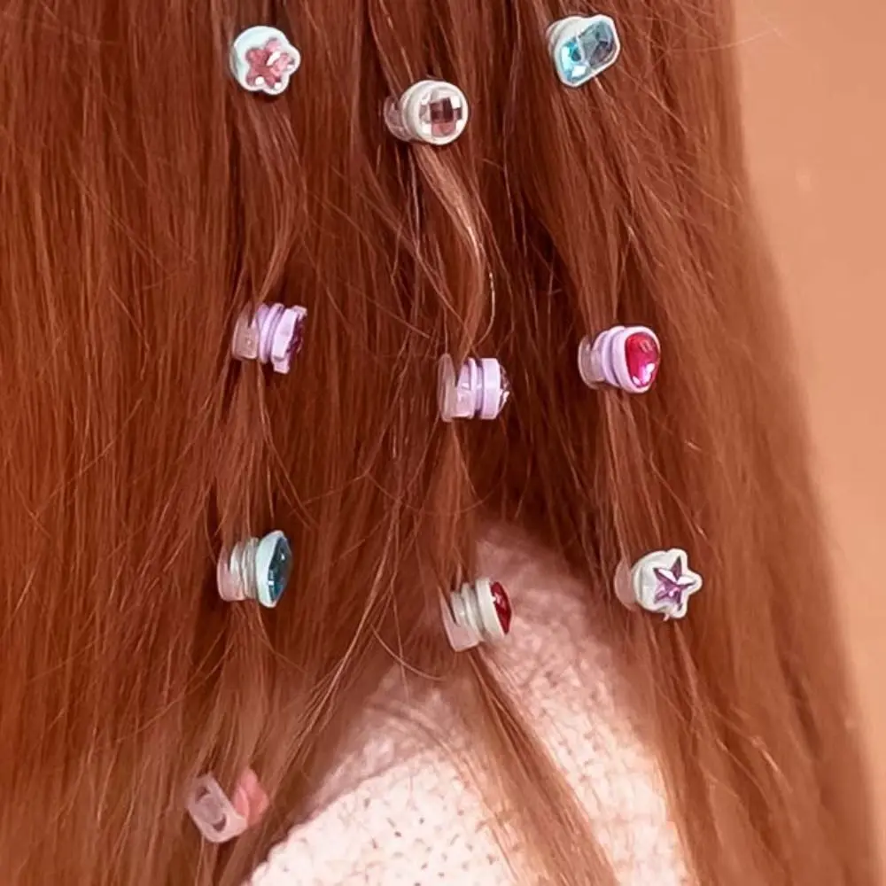 Reusable Hair Gem Stamper Shining Diamonds Pretend Play Girls Hair Jewels Clamp Design Blingling Hair Styling Tool Girls Toys