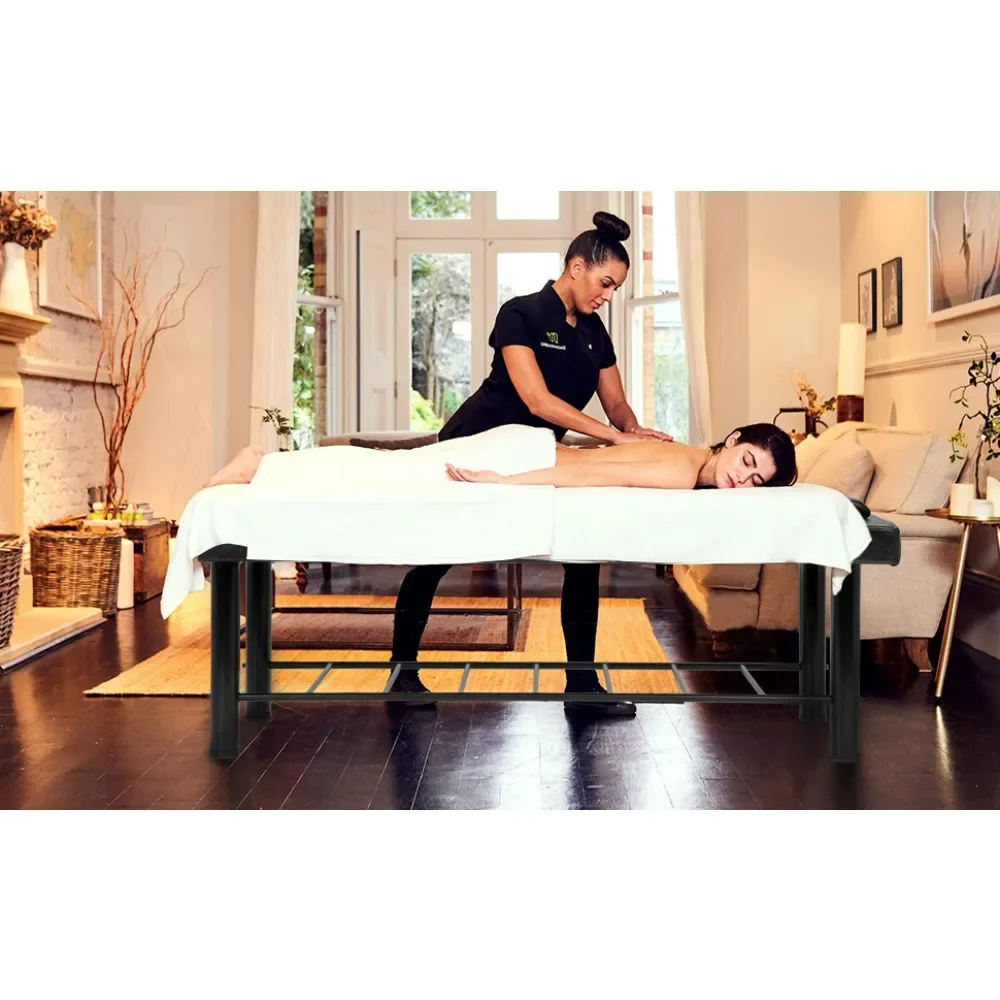 75’’ Long 29.5” Wide Heavy Duty Stationary Massage Table Bed Physical Therapy Bed with Memory Foam Layer Salon Bed