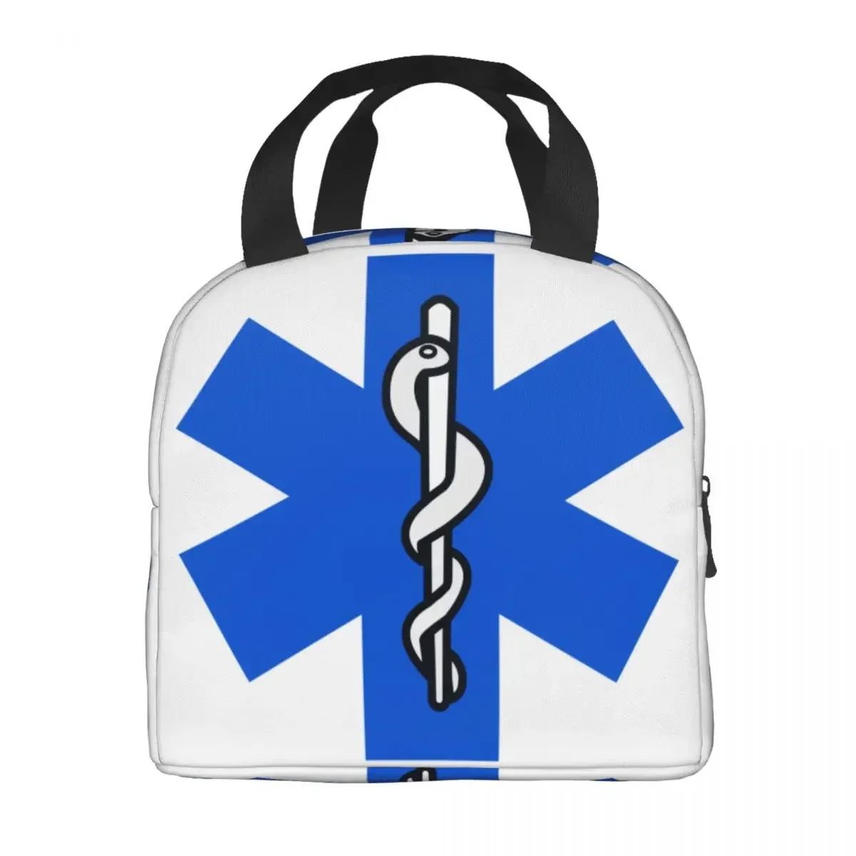 Emt Star Of Life Insulated Lunch Bags Women Paramedic Doctor Ambulance Resuable Thermal Cooler Bento Box Kids School Children