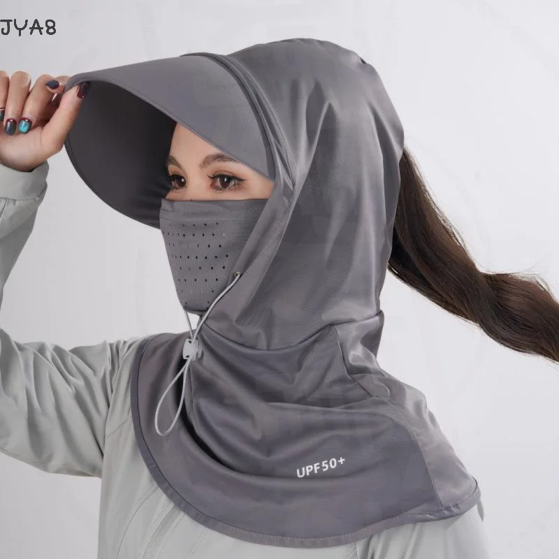 

Full Face Sunscreen Mask With Hat-Brim Adjustable Head-mounted Breathable Face Cover UV Protection Summer Outdoor Sports