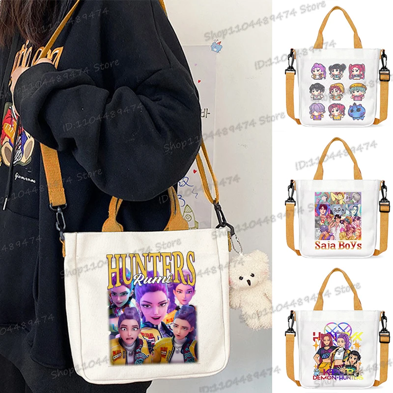 شخصيات أنيمي أنيمي قماش الكورية Ulzzang حقيبة كروسبودي المرأة هدايا الهالوين مربع حقيبة ساعي حقيبة كتف الطالب