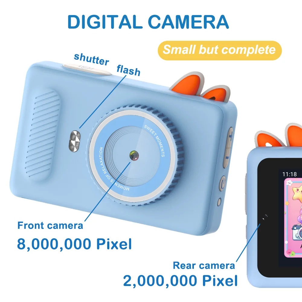 AI 어린이 카메라, AI와 연결됨 ​ ​ 큰 모델은 말을 할 수 있고, 물체를 식별할 수 있으며, 이야기를 들려줄 수 있으며, 사진을 생성할 수 있습니다.