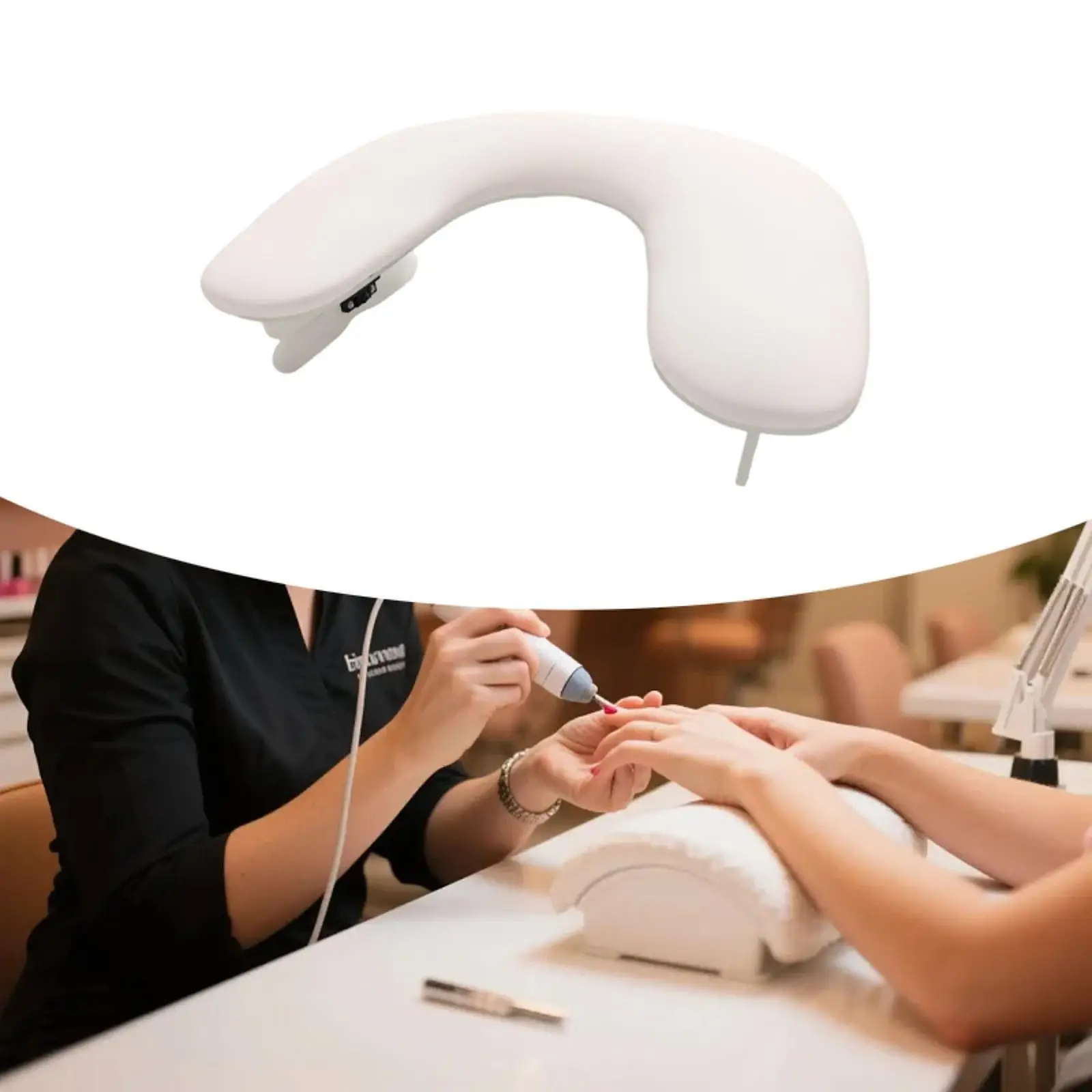 

Nail Arm Rest U Shaped Anti Slip for Manicurists Professional Nail Hand Pillow Nail Cushion Hand Holder Adjustable Height