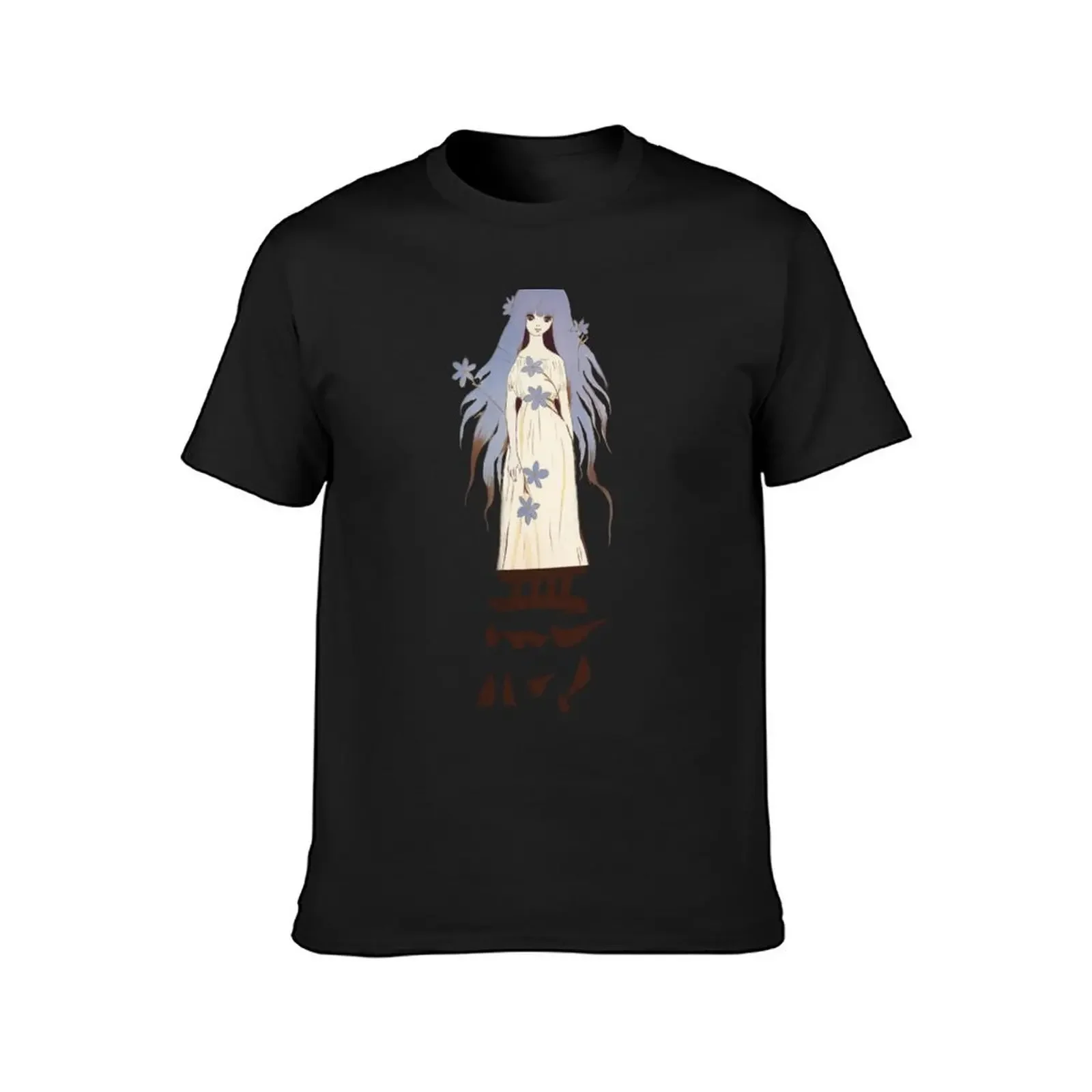 Anime girl with forget me nots T-Shirt quick drying shirts graphic mens graphic t-shirts funny