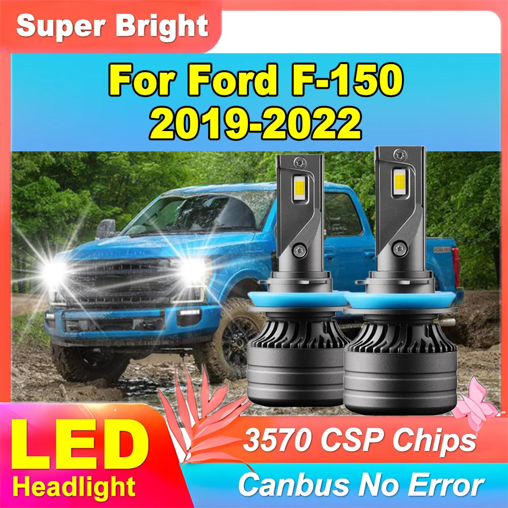 

2PCS 20000LM H11 H8 H9 LED Headlight 6000K Super Bright White 120W 3570 CSP Chips Car Front Headlamps For Ford F-150 2019-2022