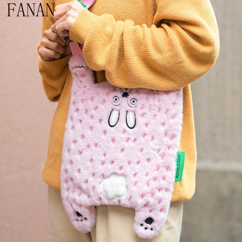 

2026 New Ladies Crossbody Bag Fashion Sweet Girl Kawaii Bags Cute Rabbit Autumn Winter Women's Handbags