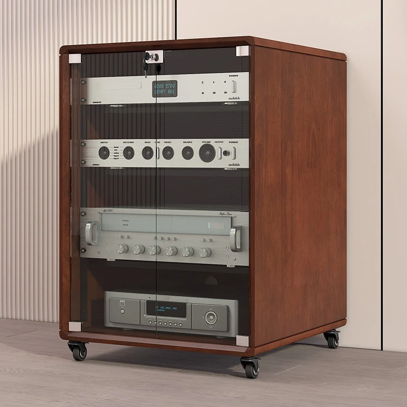 

Шкаф для усилителя из массива дерева, аудиошкаф для домашнего кинотеатра, мобильного оборудования