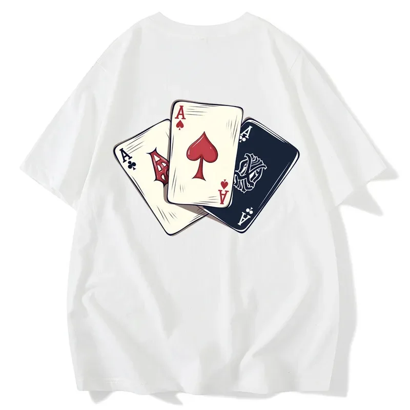 Original and Unique Luxurious Playing Cards Short-sleeved Children's and Adults' T-shirt, Retro Trend, Pure Cotton