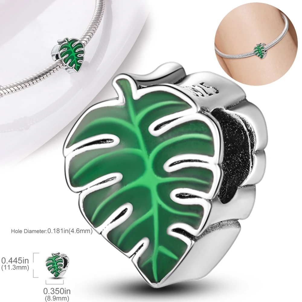 

Simple Leaf Plant Beads 925 Sterling Silver Original Beads Fit Original 925 Charms Bracelet Beads Jewelry Fine Gifts for Women