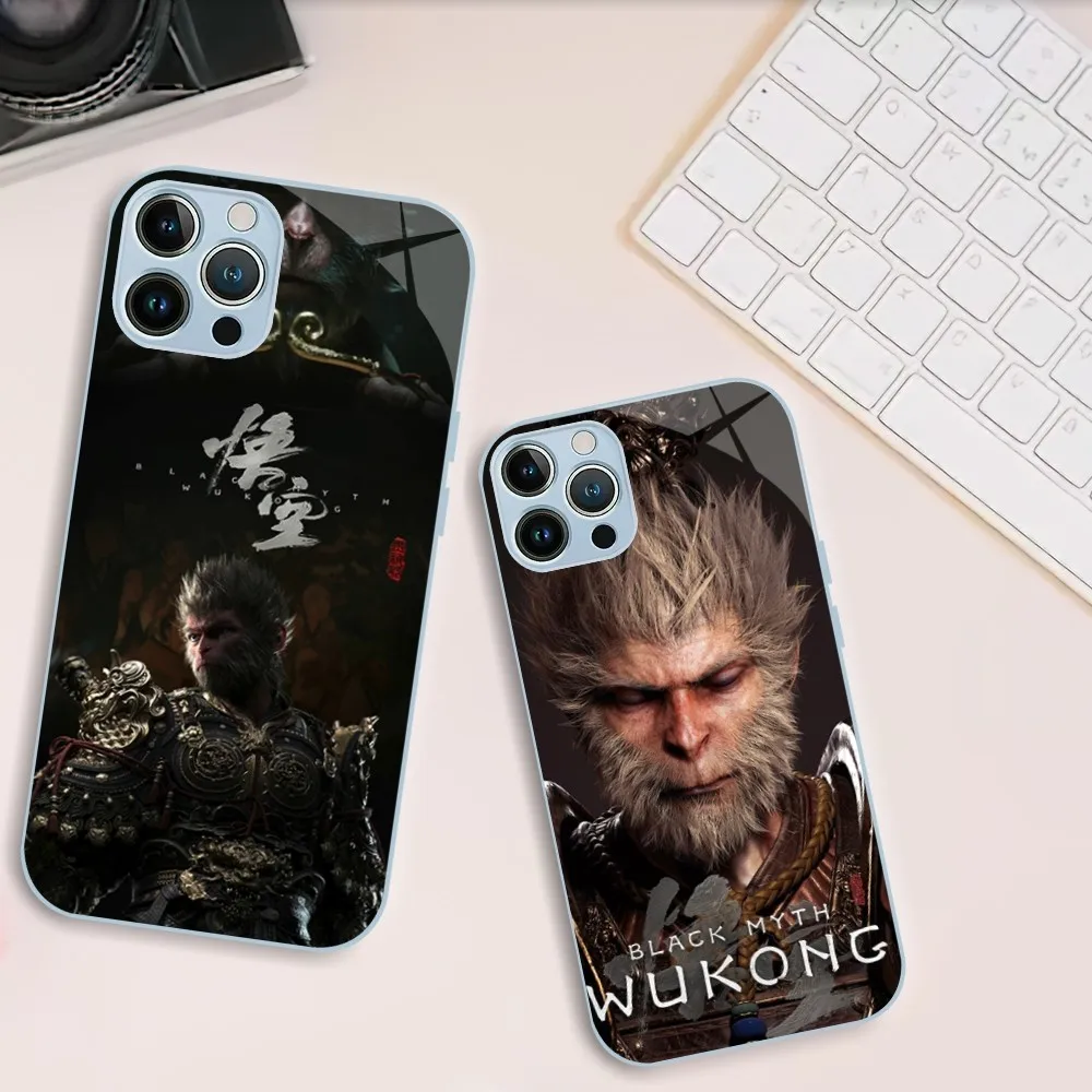 Game Black Myth W-Wukong Phone Case For iphone Tempered Glass 11 14 12 13 Mini Pro Plus X XS MAX XR Cover