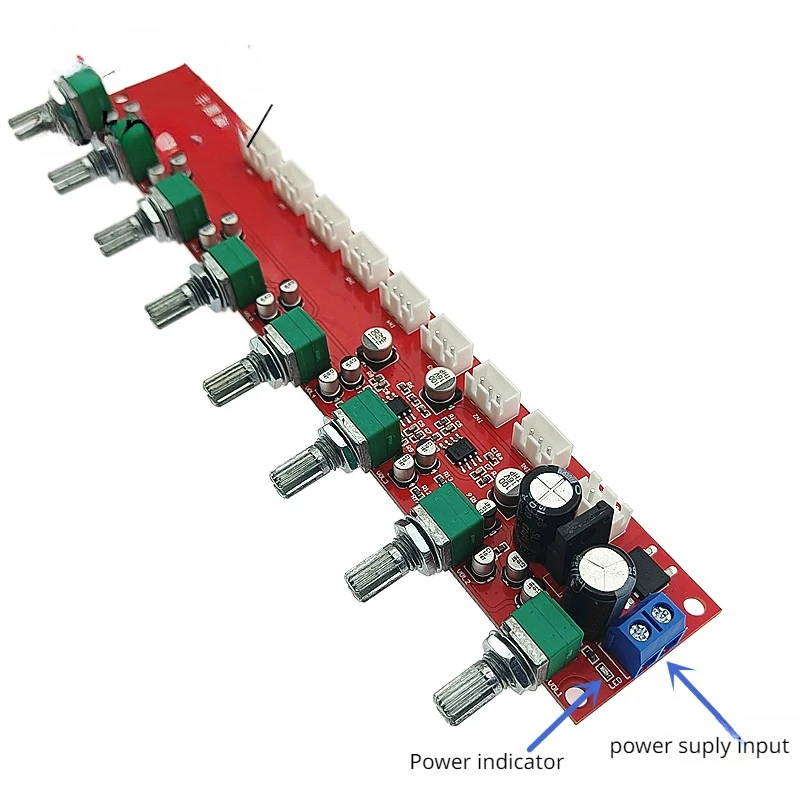 SOTAMIA NE5532 8 Ways Audio Mixing Board DIY Home Theater Amplfiier Preamp Eight-channel Audio Mixer Eight Inputs and One Output