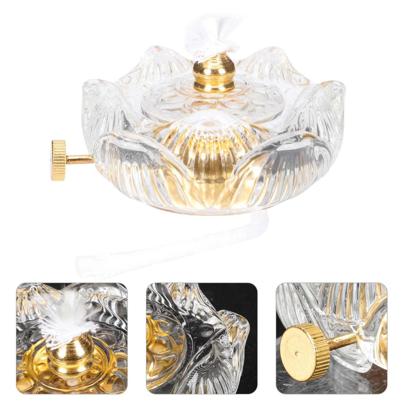 

Kerosenelamp Burner Lotus Design Retro Style Oil Lamp Replacement Parts Long Lasting Durable Lamp Burner Accessory