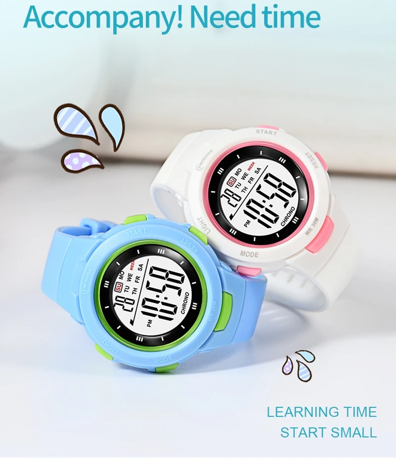 OHSEN Kids Sport Watches 50M Waterproof Purple Silicone Electronic Wristwatch Digital Children Watch For Boys Girls Gift