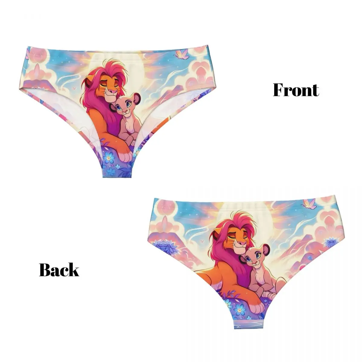 Personalizzato Il Re Leone Cartoni animati Film Slip Intimo Donna Mutandine Manga elasticizzate traspiranti
