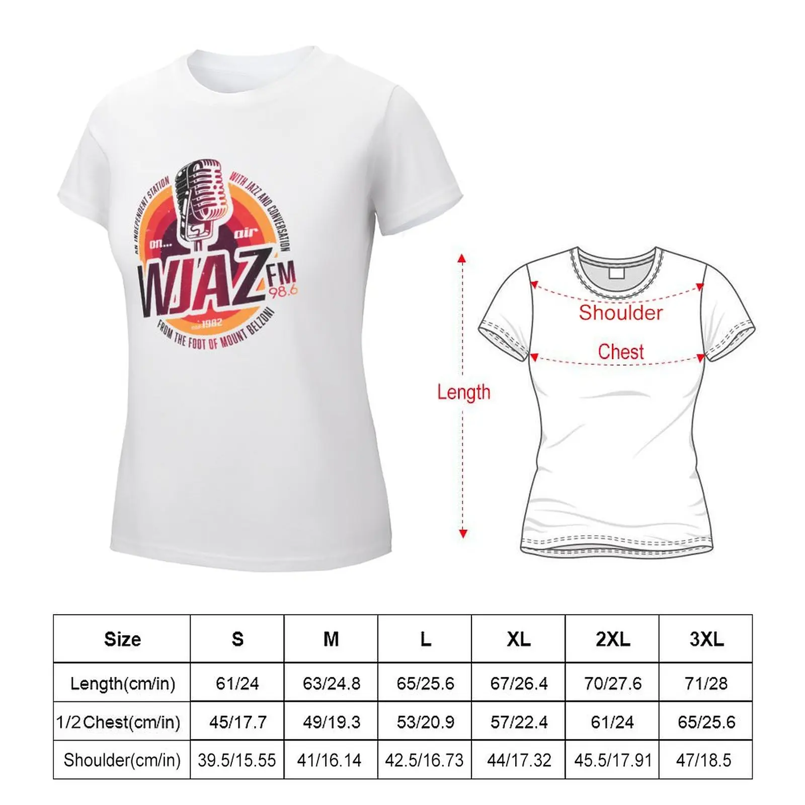 Vintage Radio WJAZ T-shirt summer clothes tees summer clothes for Women