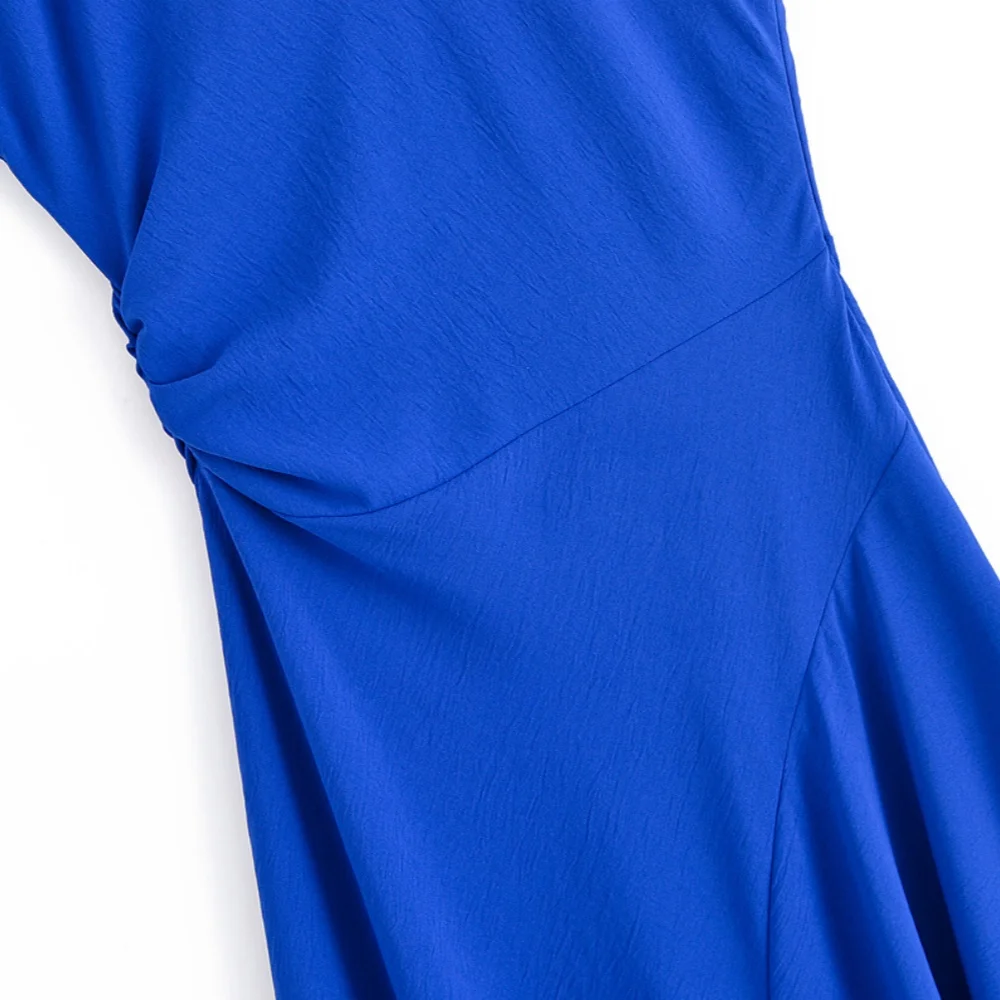 2025 verão novas chegadas moda casual feminina a linha assimétrica fivela oblíqua ombro suspender vestido