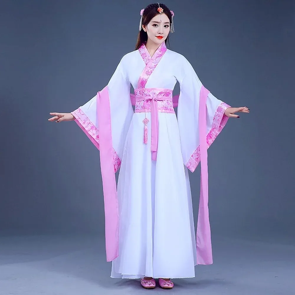 Ancient Chinese Costume Fairy Cosplay Women Girl Hanfu Dress Embroidery Floral Kids Tang Suit Festival Outfit Folk Dance Costume