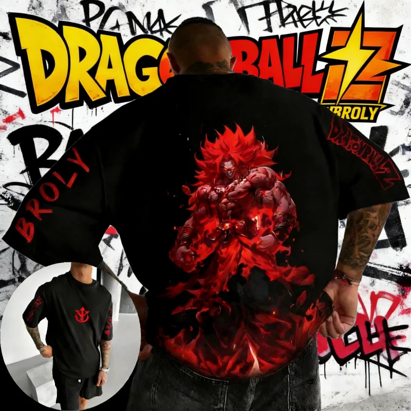 

2026 Summer Dragon Ball Super Saiyan Goku Fall Down Seven Times 100% Cotton Back Vintage Oversized Unisex T-Shirt for DBZ Fans