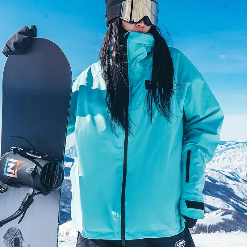 

New Men Winter Solid Warm Outdoor Skiing Coat Windproof Waterproof Snowboarding Jackets Polyester Hooded Zipper Sports Ski Coat