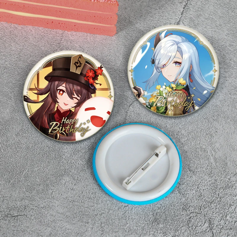 Popular Anime Genshin Impact Simple Button Pin, Snap in Design Brooch, Daily Stylish Ornament Badge, Ideal Gift for Friends