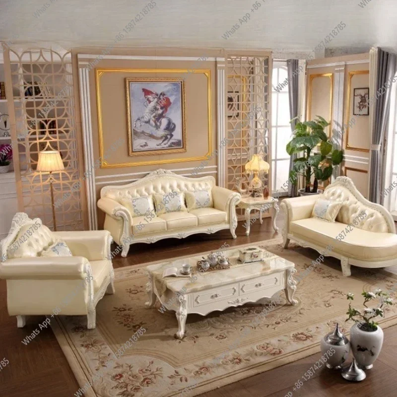 

S Nordic Europe Living Room Sofa Genuine Leather Solid Wood Living Room Sofa Modern Bedroom Puff Trendy Divano Trendy Furniture