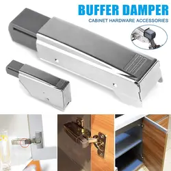 Straight Arm Hinge Buffer Damper Full Overlay Door Nickel Finish Automatically Adjust External Furniture  Hardware Buffer Damper