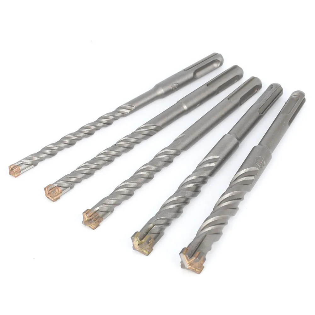6pcs 160mm Electric Hammer Concrete Drill Bit Set Round Handle For Concrete Wall Brick Block Masonry Hole Saw Drilling