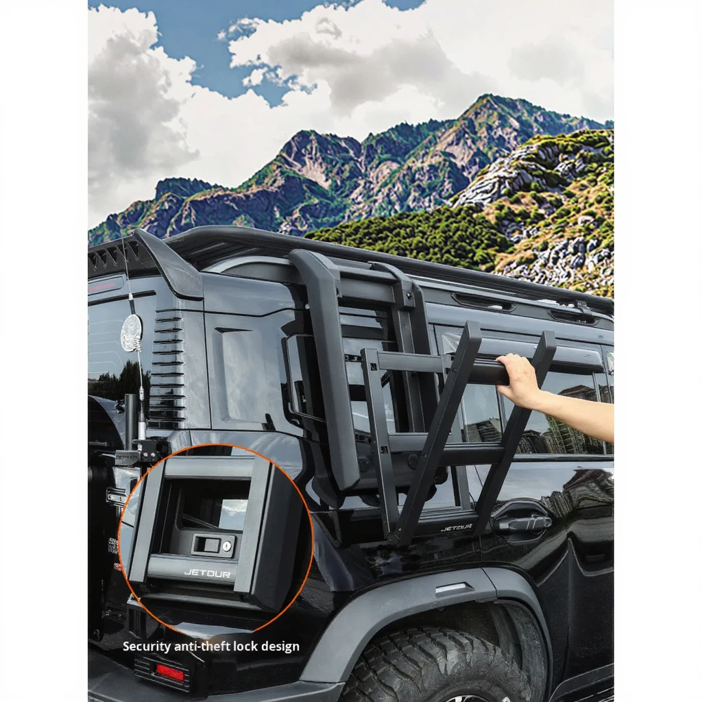 

Новинка для Jetour T2 Traveler, боковая лестница пятого поколения, багажник на крышу, платформа, рама, модифицированная палатка, небольшой внешний вид рюкзака