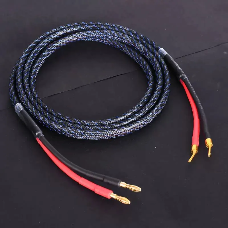 Audiophile Pure Copper Speaker Wire, Pin Plug & Banana Plug Audio Interconnect Cable for Speakers Amplifiers