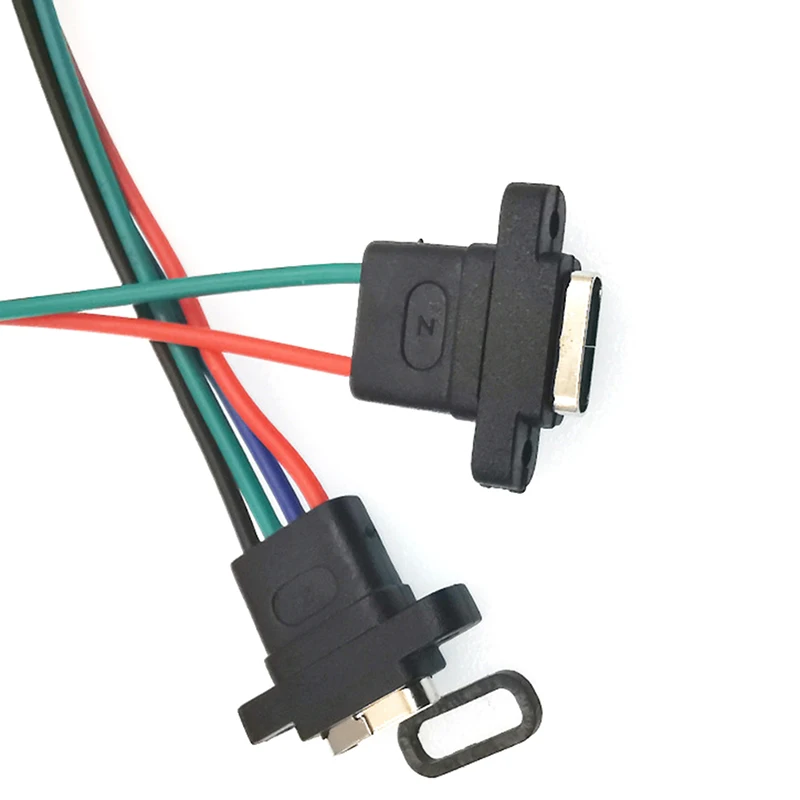 New Type-C 2Pin 4Pin Welding Wire Female Waterproof Female Socket Rubber Ring  Current Fast Charging port