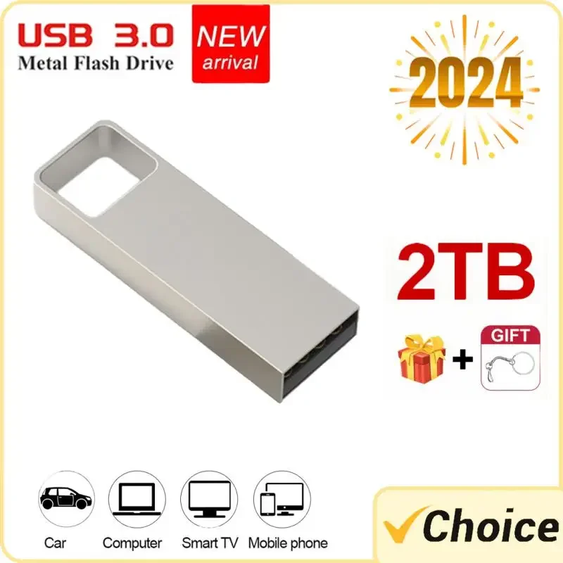 แฟลชไดรฟ์ Usb3.0ใหม่2024แฟลชไดรฟ์โลหะความเร็วสูงกันน้ำแบบพกพาหน่วยความจำ USB สำหรับอุปกรณ์จัดเก็บคอมพิวเตอร์