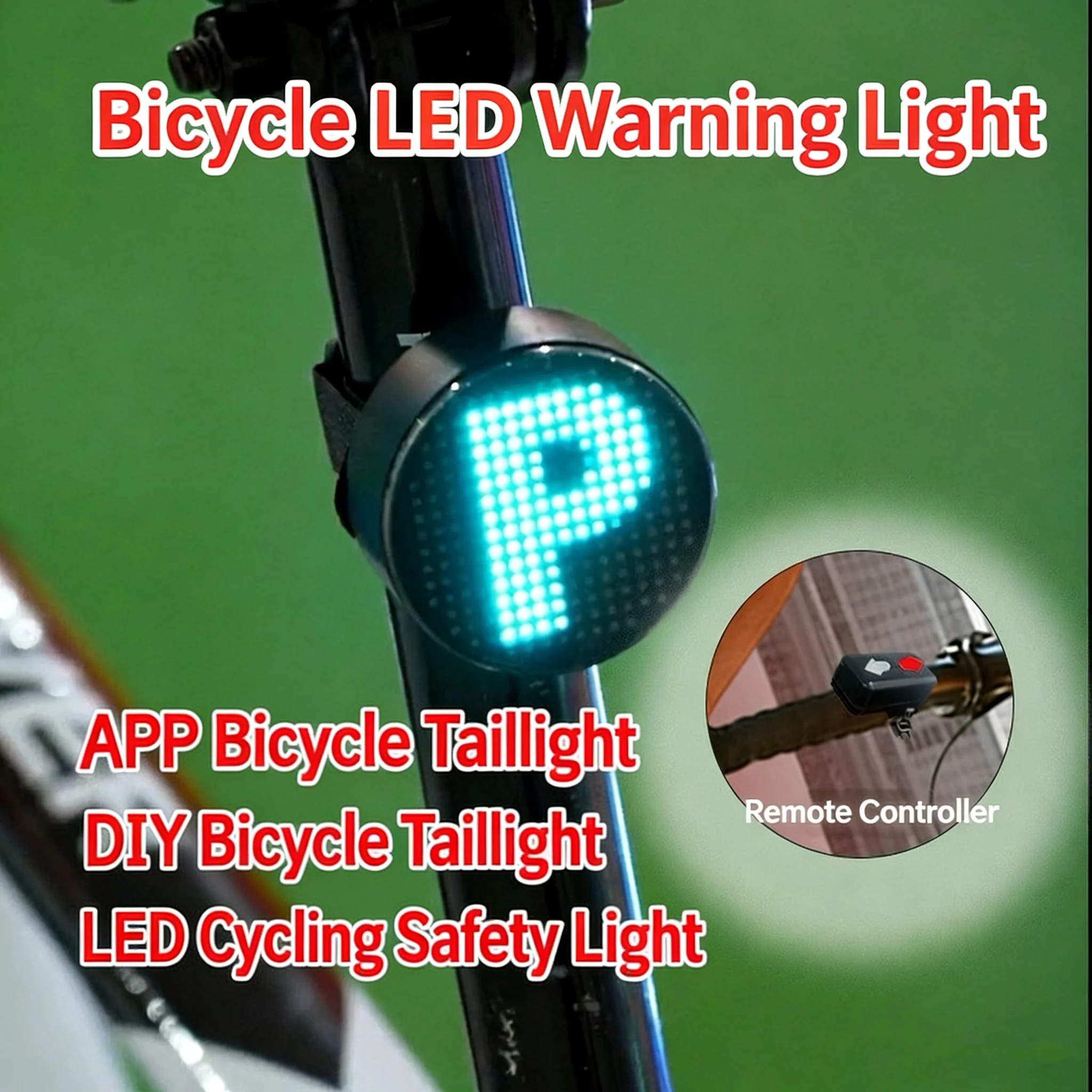 New LED Warning Screen for Bicycle High Brightness Blasting Flash APP Intelligent Control Mountain Bike LED Screen Tail