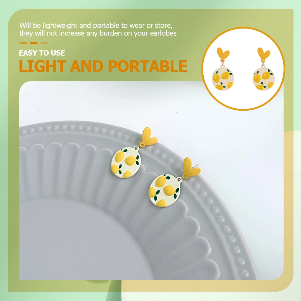 

Earrings Fashion Dangle Lightweight Women Unique Lemon Aesthetic Trendy Banquet Party Wedding