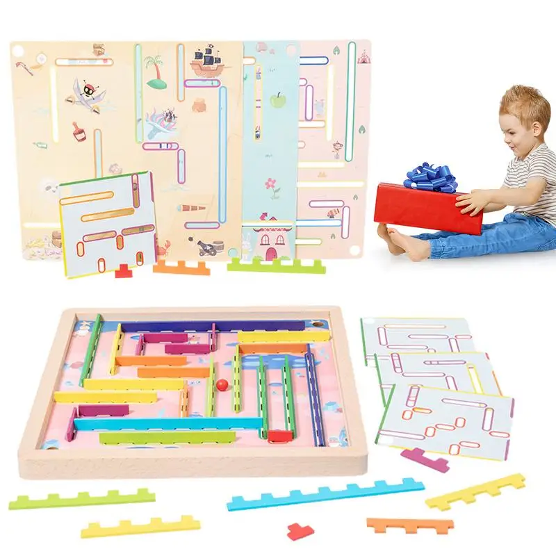 

Wood Maze Toy Creative Wooden Montessori Maze Toy Puzzle With Flexible Levels For Living Room Game Room Classroom Courtyard