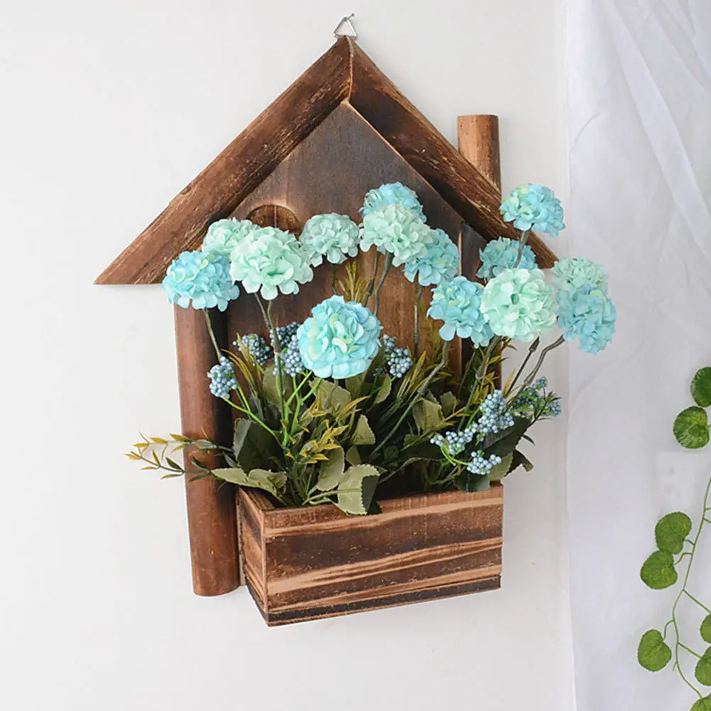 

1Pcs Carbonized Wood Flowerpot Hanging Decorative Wall Flower Pot Natural Wooden Planter Pendant Suitable for Home Office Porch