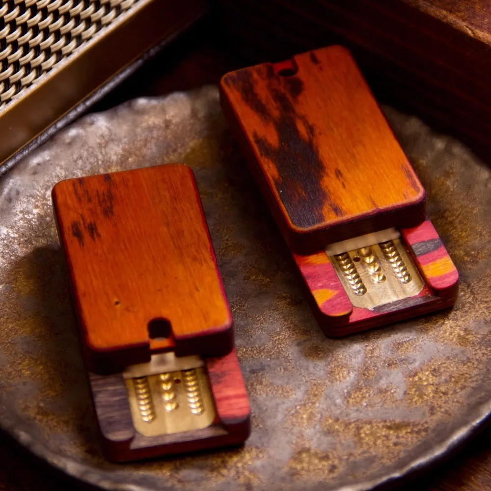 Nine Hands EDC Techwood Dingding Genesis Edition Wooden Dense Ratchet Push-Action Fingertip Slider