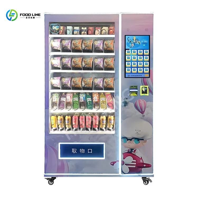

Foodline New Large Capacity Vending Machine Refrigerated Combo Vending Machine Soda Canned Vending Machine for Park Customized