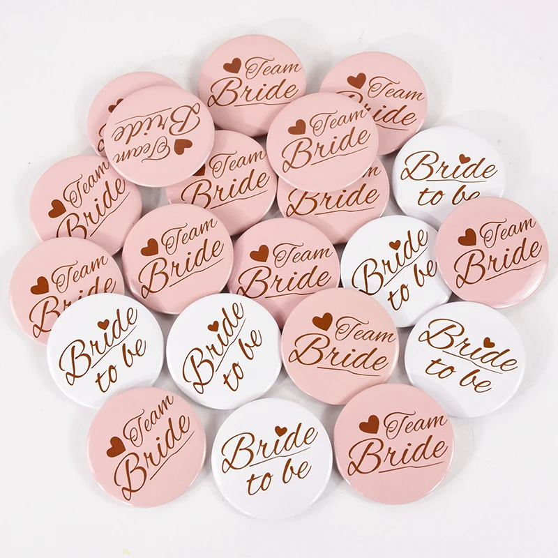 6pcs Team Bride To Be Badges Bachelorette Hen Night Party Brooch Bridesmaid Gifts For Wedding Bridal Shower Party Decor Supplies