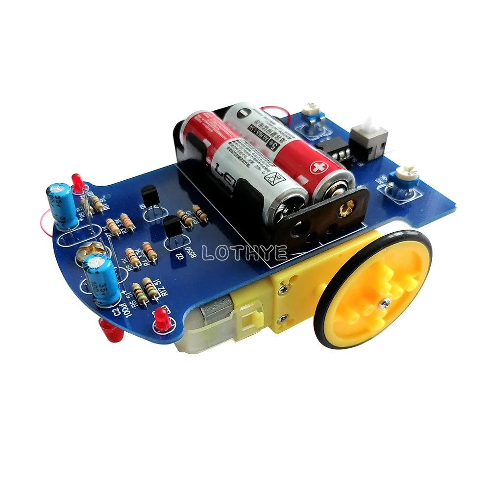 DIY elektronische kit Intelligente trackinglijn Auto Lichtgevoelige robot Smart Kits Patrol Auto-onderdelen Leuk solderen D2-1