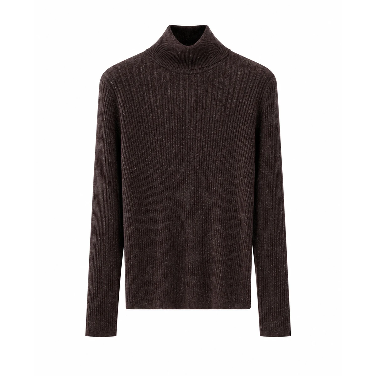 BY3621692 Women's Turtleneck Wool Blend Cable Knit Long Sleeve Pullover Cuff Chain Detail Subtle Shimmer Slim Fit Early Autumn view 5