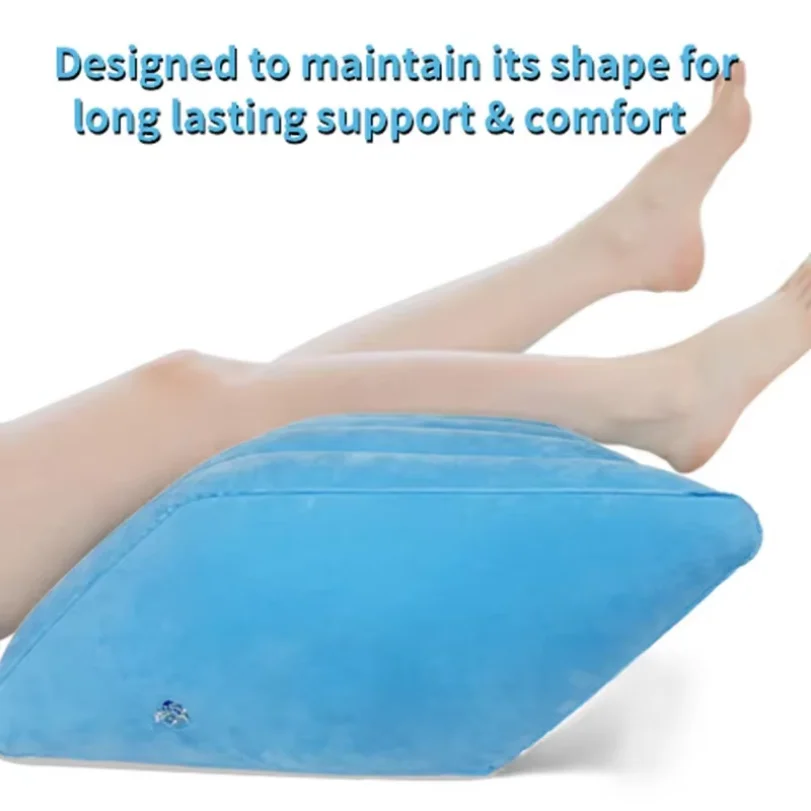 Inflatable Velvet Leg Pillow Plastic Camping Soft Inflatable Leg Pillow Portable Knee Pillow Pregnant Woman Lift Sleeping
