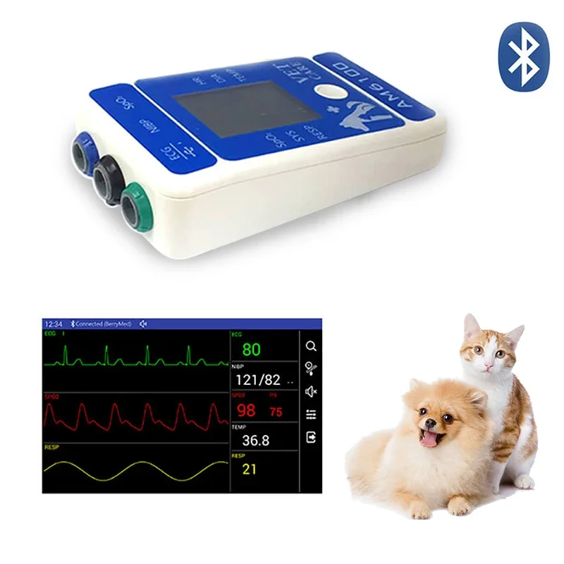 Veterinary Multi-parameters Handheld Pet Hospital Clinic Vital Sign Blood Pressure Vet Monitors